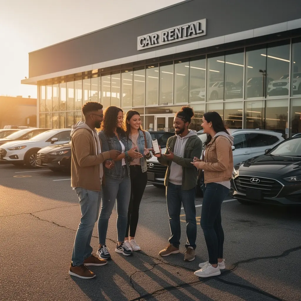 Графика, показывающая процесс получения помощи на дороге с помощью мобильного приложения.