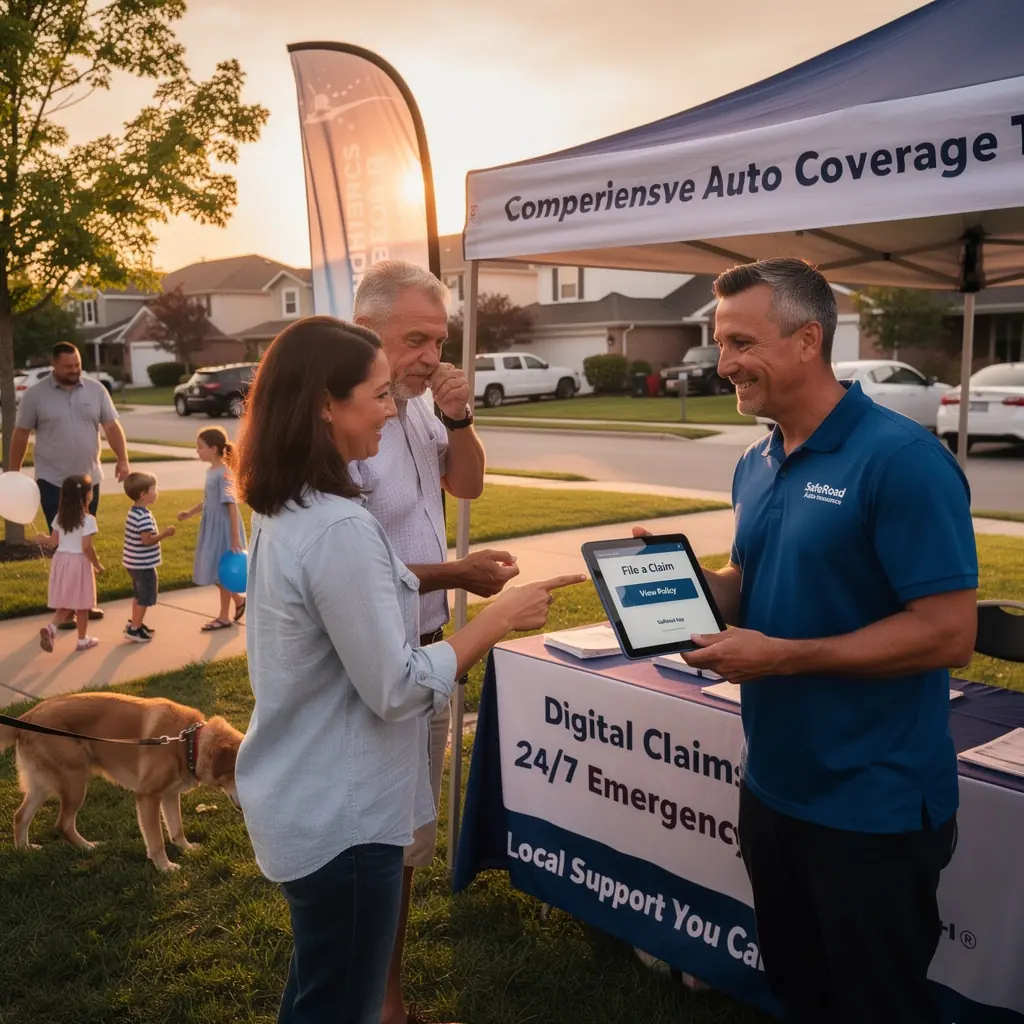 Счастливая семья, путешествующая на защищённом автомобиле по американским дорогам.